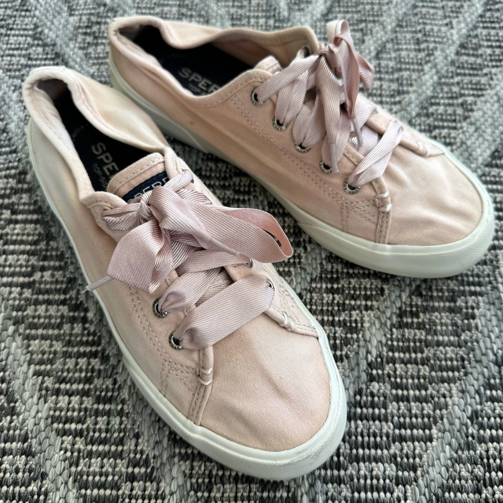 Blush pink sperry sneakers